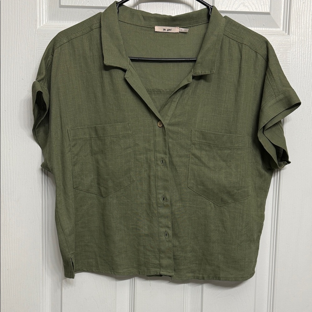 Miami Olive Button-Down Women's Shirt
